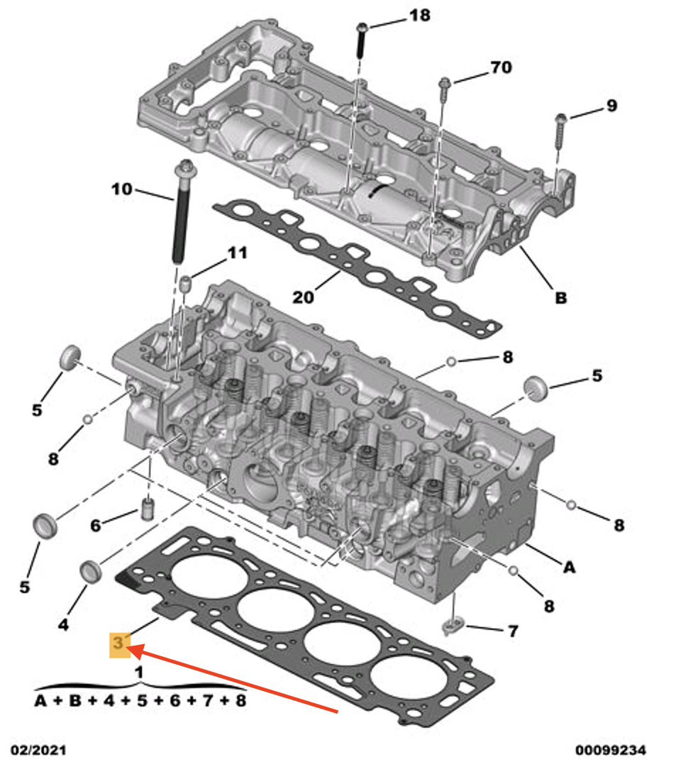 megページ PEUGEOT 5008 Cylinder Head Cover Gasket 9841827080 New