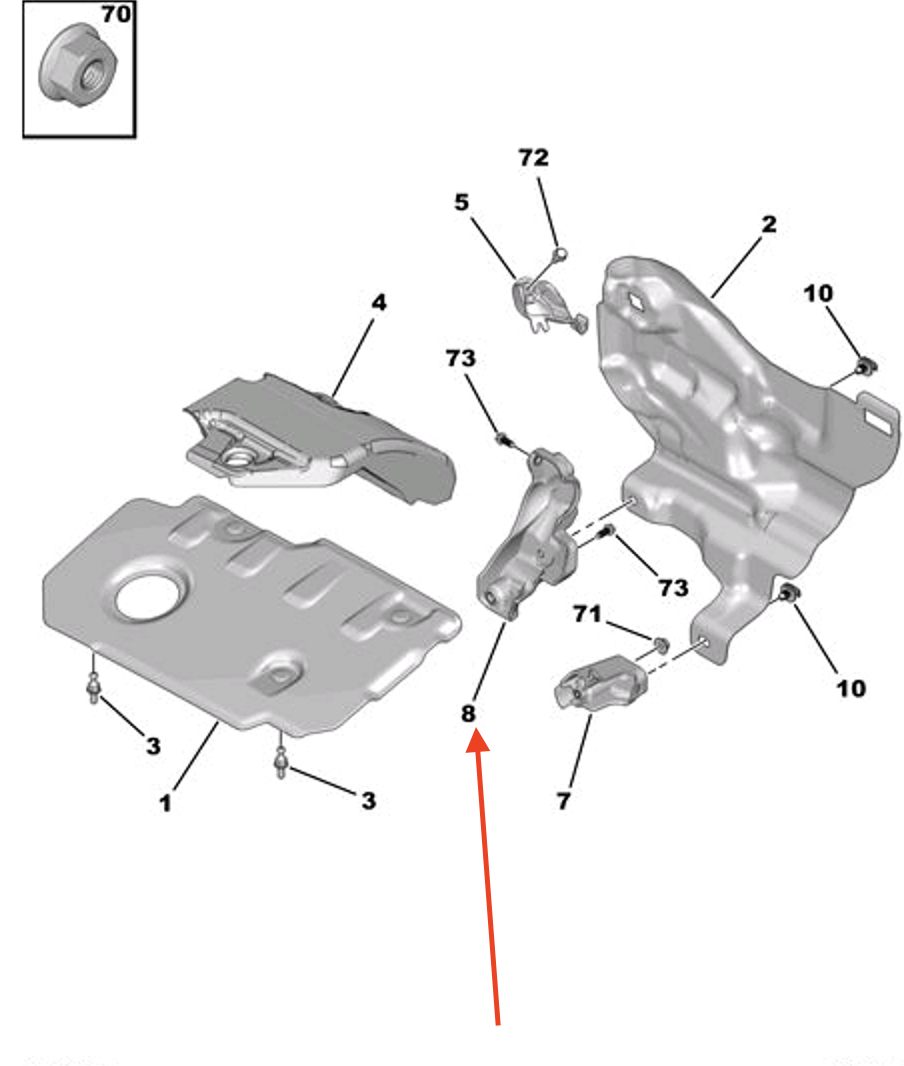 PEUGEOT 2008 Engine Support 9814288880 New Genuine | eBay