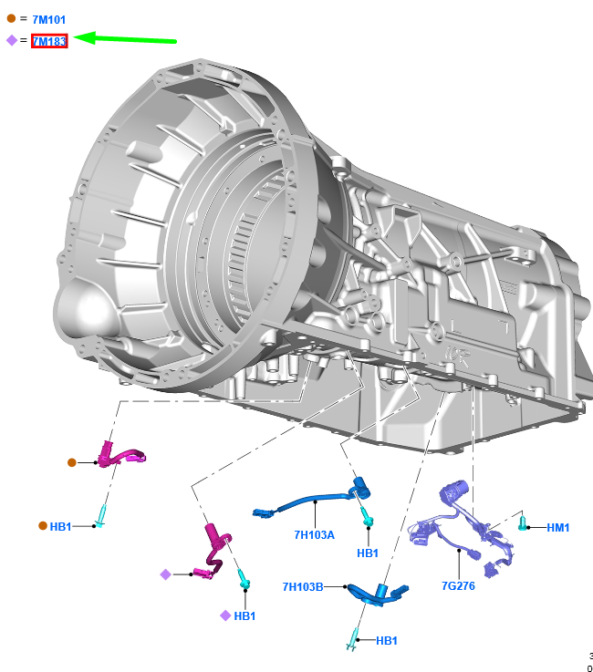 FORD RANGER T6 MK1 Overdrive Drum Speed Sensor 2350524 L1MP7M183AA